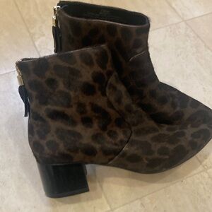 Karl Lagerfeld Leopard Print Ankle Booties